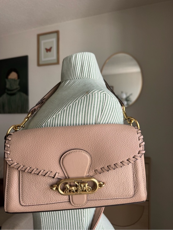 Coach Handbags - Coach Beat Whipstitch Pebble Leather Shoulder Bag Light Beige Chalk Leather